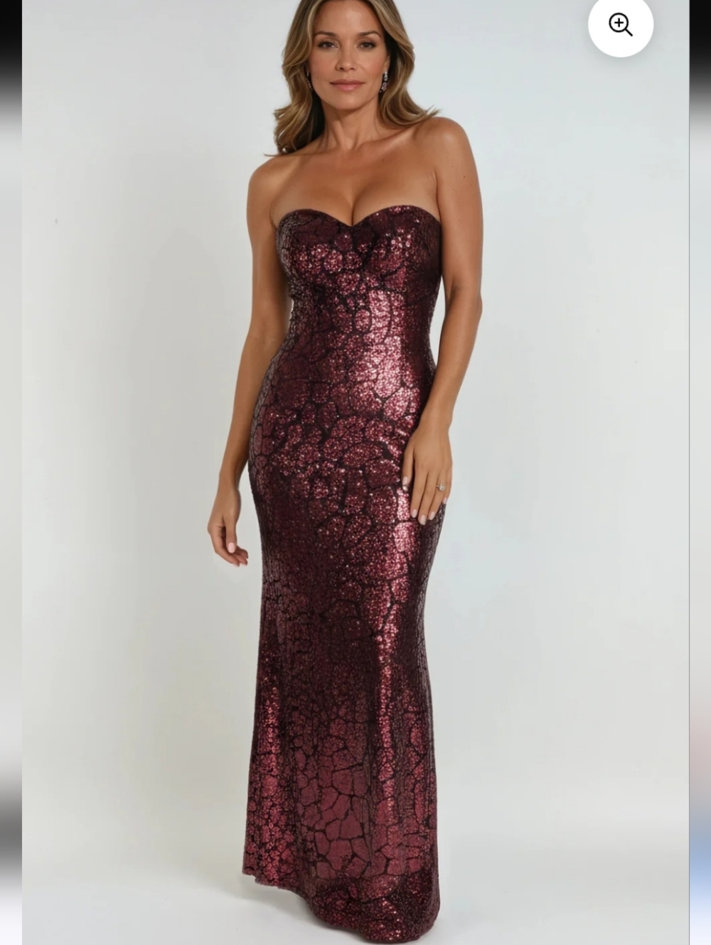 Rene Ruiz Strapless Sequin Fit And Flare Gown